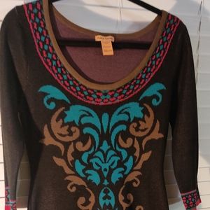 Brown mini long sleeve dress.